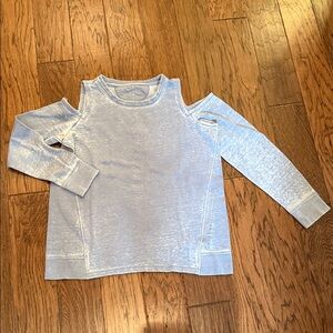 Calvin Klein Light Blue Cold Shoulder Top